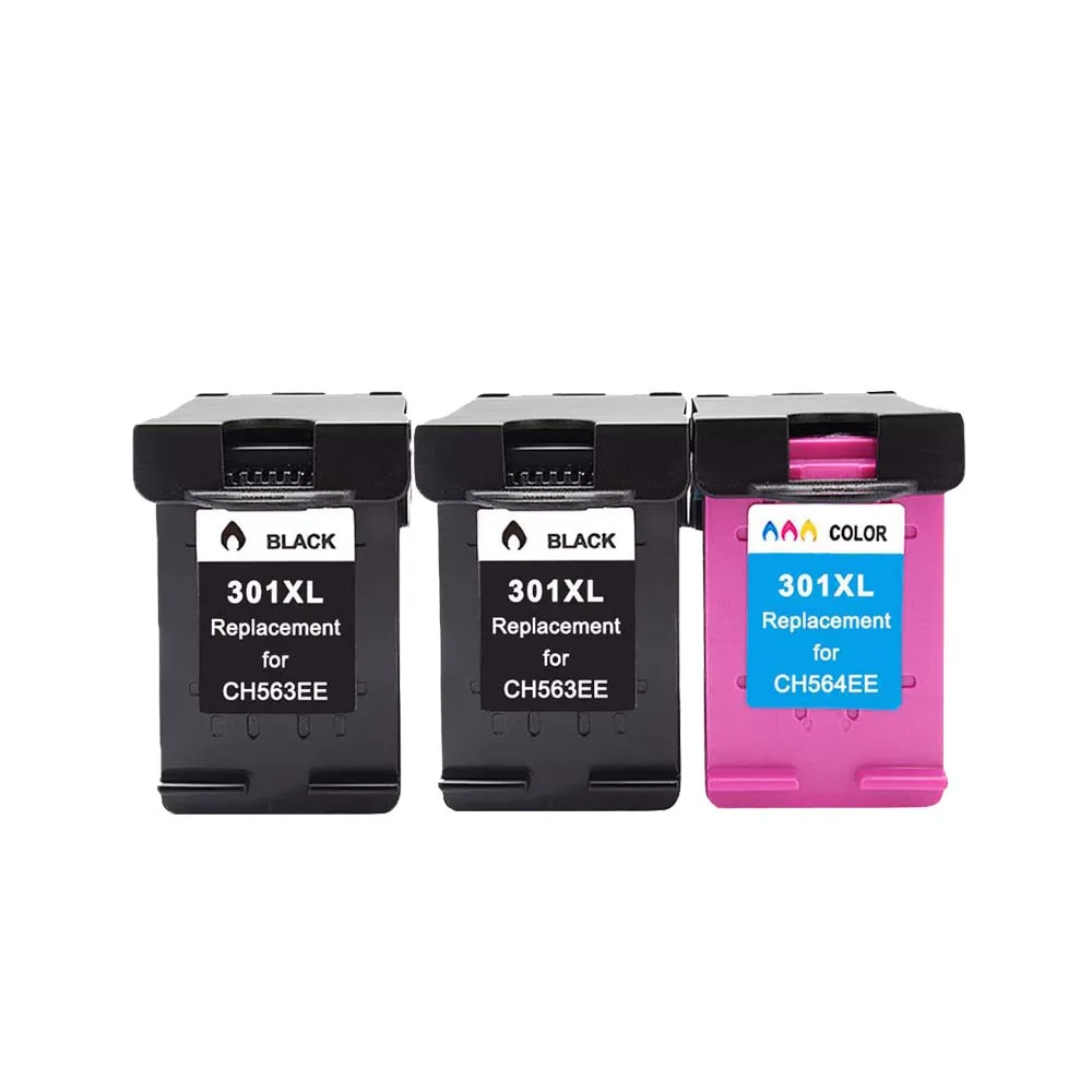 2Black 1Tri-color 301XL совместимый чернильный картридж для hp 301 hp 301 301XL CH563EE CH564EE для hp Deskjet 1000 1050 2000 2050 2510 3000 3054 принтер - Цвет: 2Black 1Tri-color