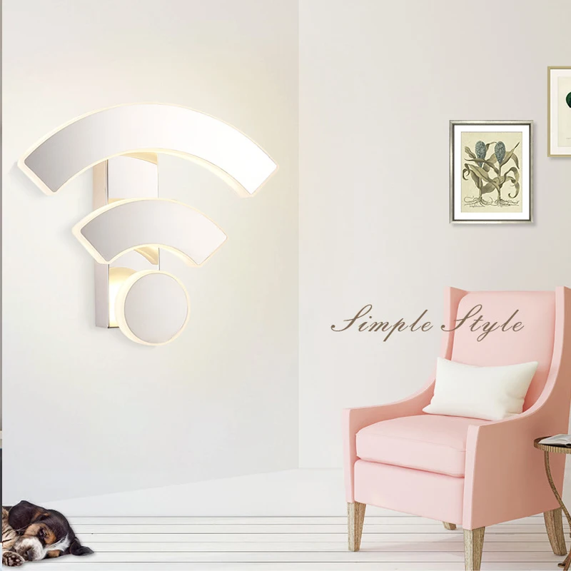 

Modern simple creative acrylic WIFI wall lamp LED bedroom bedside lamp restaurante KTV hotel aisle corridor light