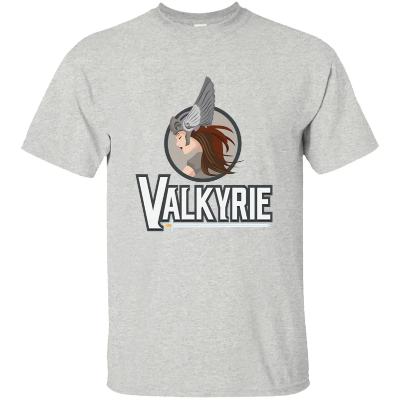 На заказ valkyrie viking norse myth valhalla Подарочная футболка для мужчин и женщин стандартная Летняя мужская футболка против морщин евро - Цвет: Men-Gray
