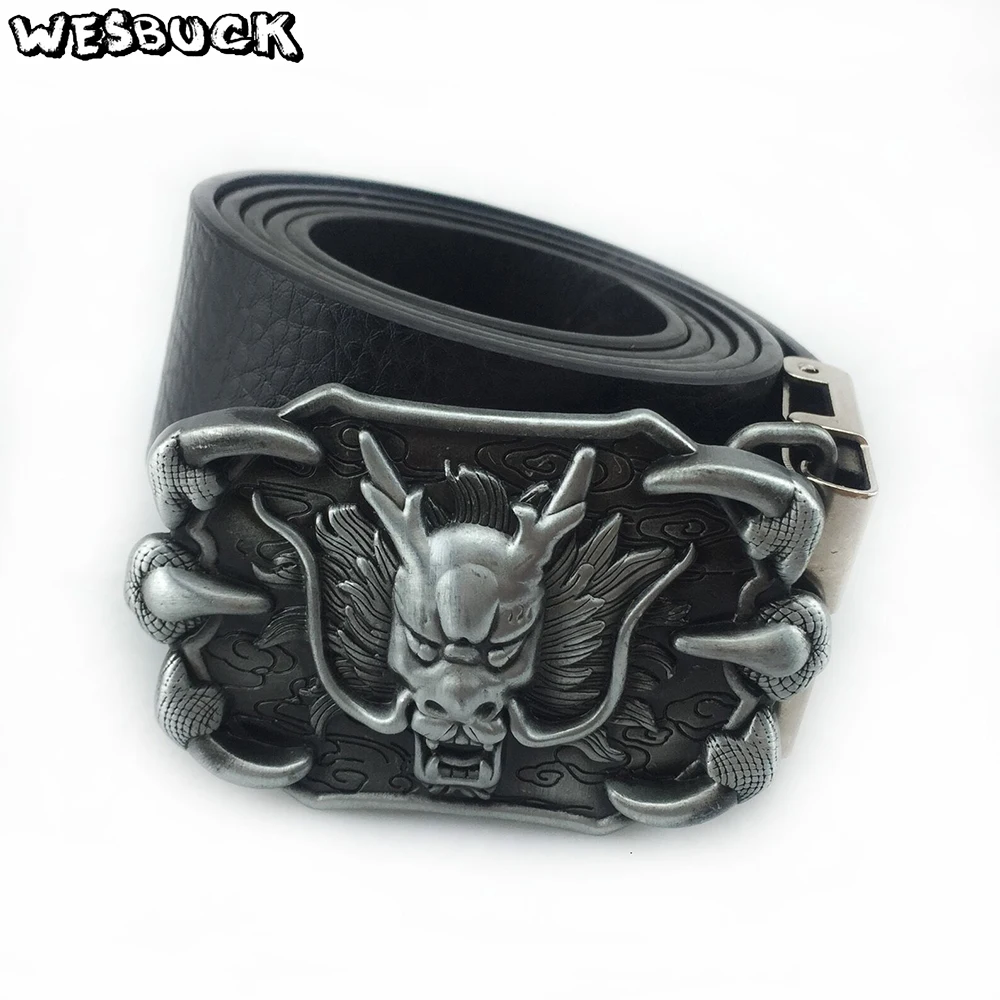 

5 PCS MOQ WesBuck Brand 3D Dragon Jeans Cowboy Gift Belt Buckle For 4cm Width Snap On Belt