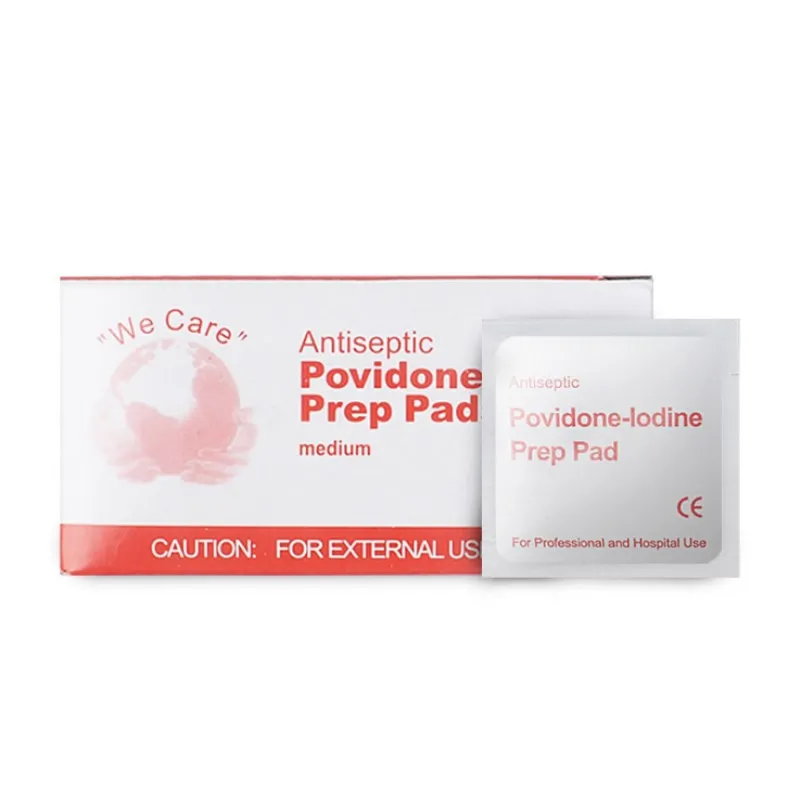 200Pcs 6x3cm Disposable Iodophor Wet Wipe Medical Disinfection Iodine Cotton Sheet Wound Antiseptic Skin Clean