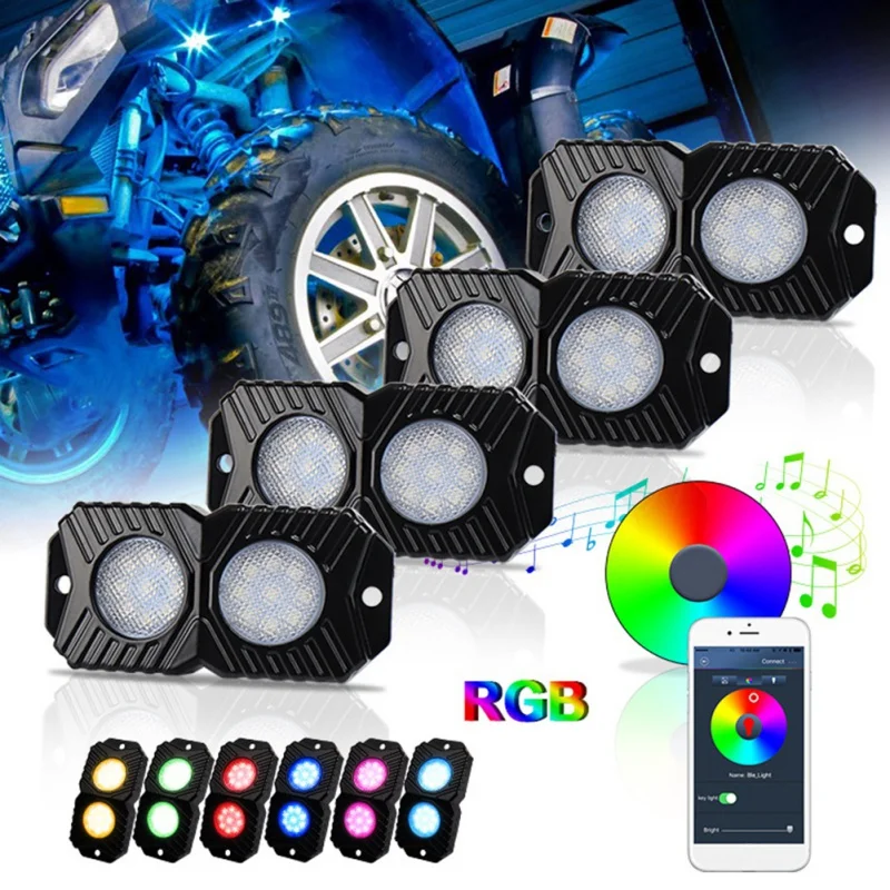 

1 To 4 RGB Mobile Phone Bluetooth Control LED Car Chassis Light Yacht Atmosphere Light