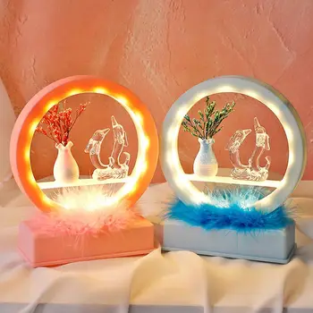 

Lovely Dolphin Night Light Lamp with Music Table Decor Valentine's Day Gift Night Light lamp night light for home night lights