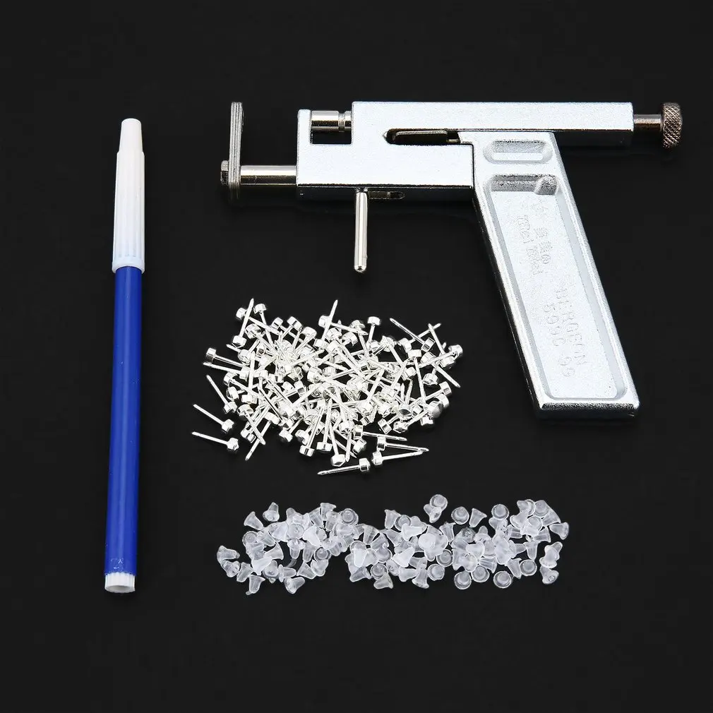 

1 Set Professional Stainless Steel Ear Nose Navel Body Piercing Gun With 98pcs Earring Studs Jewelry Tool Kit Set Durable Box