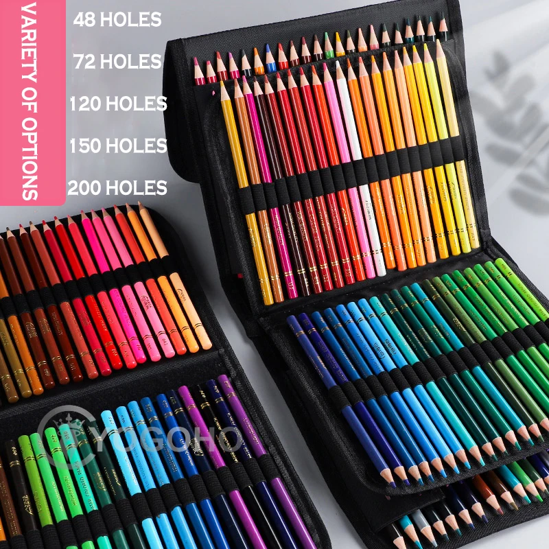 48/72/120/150/200 Professional Oil Color Pencil Set Watercolor Drawing colored pencils with Storage Bag coloured pencils kids - Image 5
