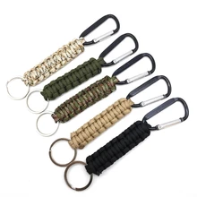 3 PCS Cord Parachute Rope Keyring Carabiner Safety Survival Gear Tactical Military Strand Kits Lanyard Keychain Outdoor Tools
