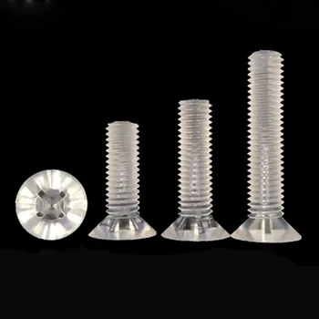 

M2 M3 Phillips Screw Acrylic Transparent Screws Flat head PC Plastic Bolts 5-25mm Length