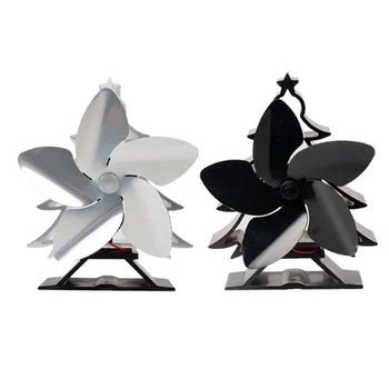 

Christmas Tree Themed Heat Powered Stove Fan for Log Wood Burners 5 Blades Heater Stove Fan