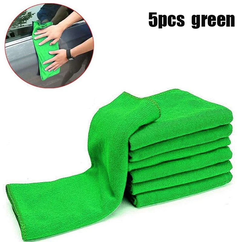 5 шт./компл. протирочная ткань для автомобиля салфетка полотенце Duster синяя мягкая впитывающая ткань полотенца для чистки автомобилей Авто уход 30*30 см - Цвет: Зеленый