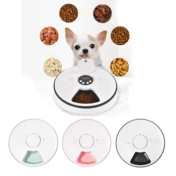 

Automatic Pet Feeder Timing Feeder 6 Meals 6 Grids Cat Dog Electric Dry Food Dispenser Dish Feed 24 Hours Timer Pet Supplies