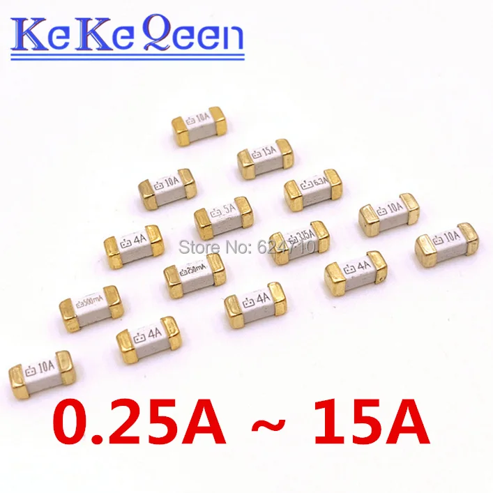 50 шт./лот 1808/2410 SMD предохранители одноразовые 0.25A/0.5A/0.75A/1A/1.5A/2A/3A/3.15A/4A/5A/6.3A/7A/8A/10A/12A/15A
