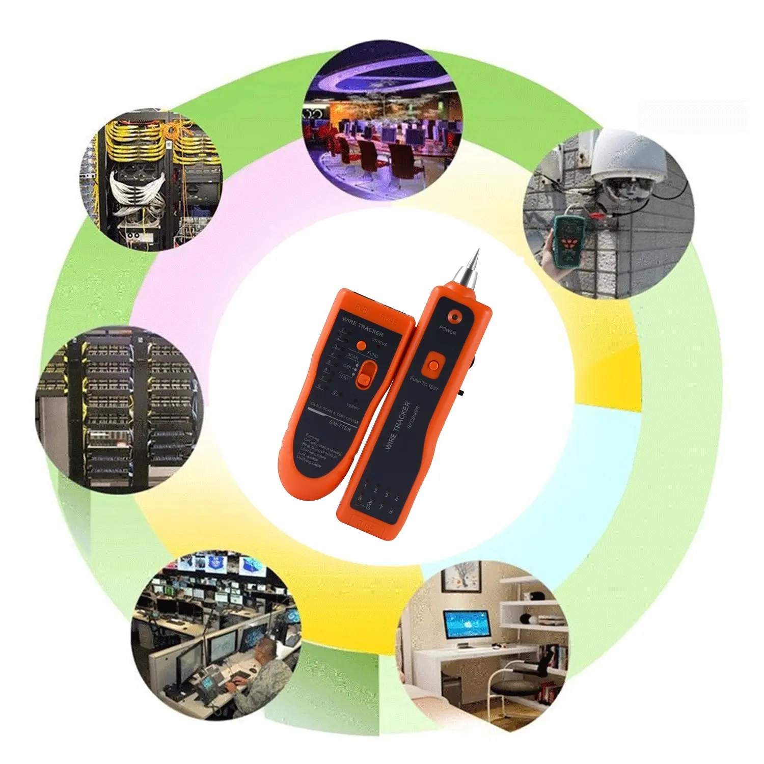Тестер сетевого кабеля Ethernet комплект RJ11 RJ45 CAT5/5e CAT6 LAN проводной трекер