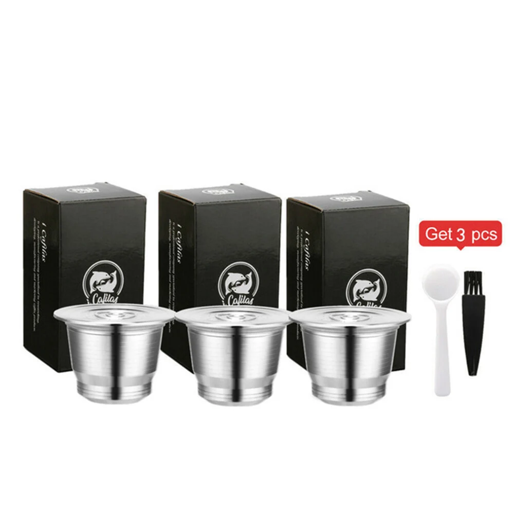 ICafilas Nespresso многоразовые фильтры многоразовые кофейные капсулы Pod из нержавеющей стали Эспрессо кофейные фильтры и трамбовки XY012