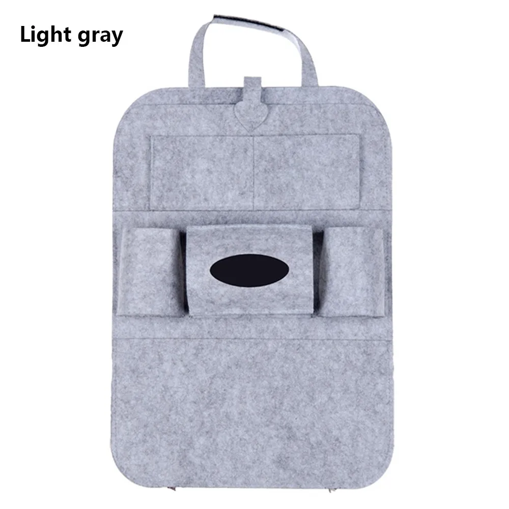 Light Gray Многофункциональный органайзер для автомобильных сидений, автомобильные подвесные сумки, сумка для сидений, сумка для хранения из гуманного войлока, чехлы на заднее сиденье, карманы - Цвет: Light Gray