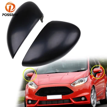 

POSSBAY Car Side Mirror Cover Fit for 2011/2012/2013/2014/2015/2016/2017 Ford Fiesta Sedan W/SIGNAL LAMP Gloss Black Mirror Caps
