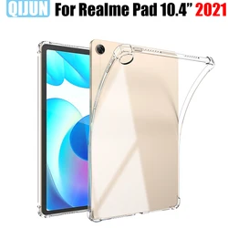 Caso da tabuleta para oppo realme almofada 10.4 2021 silicone macio escudo airbag capa proteção transparente fundas capa cartão para rmp2102