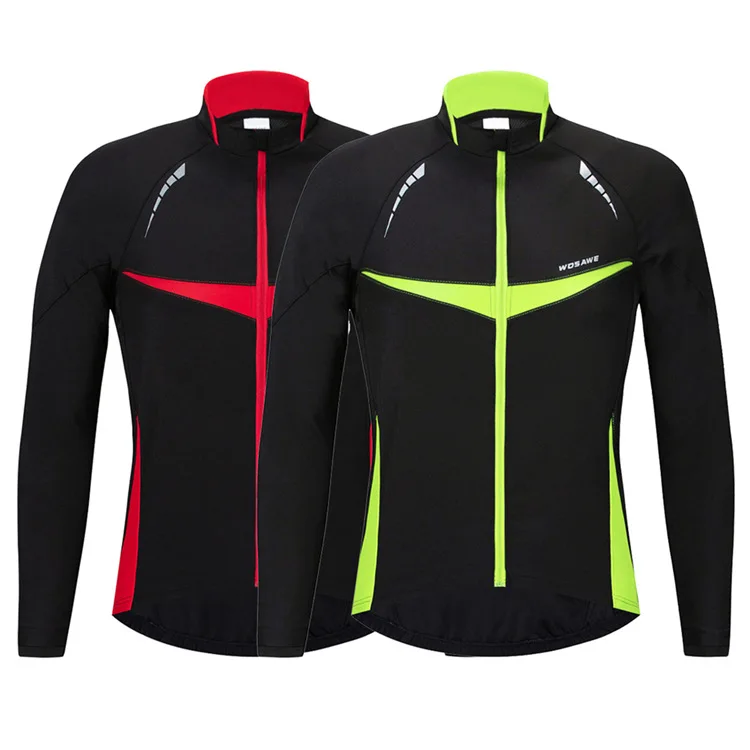 Winter Cycling Jacket Men Women Thicken Fleece Bicycle Jacket Warm Wind Coat Red Green Windproof