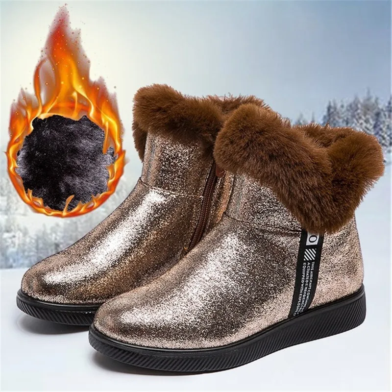 Зимние ботинки; коллекция года; женская зимняя обувь на молнии; теплая плюшевая обувь для холодной зимы; модные брендовые женские ботинки; ботильоны; Botas - Цвет: 5