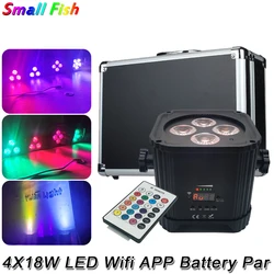 Mini lumière LED 6 en 1 à piles sans fil 4x18w, lumière d'effet pour DJ Disco, application Wifi, RGBWAUV, pour Bar de noël, KTV Club, 2022 