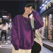 

2021 Men Solid Color Sweatshirts Male Oversized Hoodies Streetwear Thicken Hooded Sweatshirts Casual Loose Hoodies