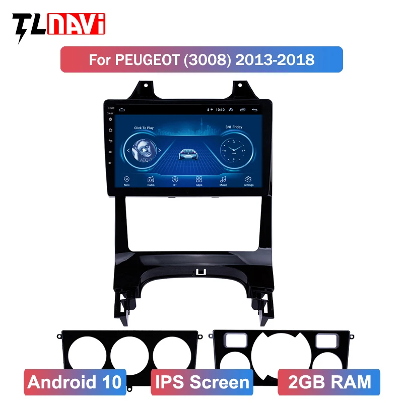 9 дюймовый автомобильный DVD плеер Android 10 с GPS навигацией для Peugeot 3008 2009 2010 2015 Bluetooth Wi