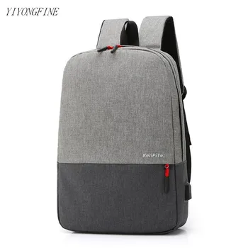 

YIYONGFINE Men Nylon Backpack Gray Casual Rucksacks 15inch Laptop Backpacks College Student School Bag Backpack Women Mochila