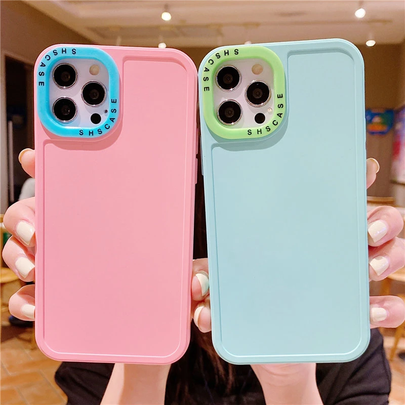 Matte Candy Color Phone Case For iPhone 13 Pro Max XR XS Max X 7 8 Plus 12 11 Pro Max 13 Shockproof Soft Lens Protection Cover leather iphone 11 Pro Max case