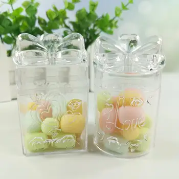 

Creative Transparent vertical tie box with circular pattern personality storage sugar gift box wedding and party candy box
