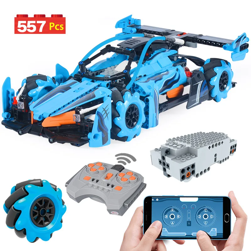 City Techincal APP RC Racing Car Mechanical Building Blocks MOC Remote Control Drift Vehicle Bricks Toys For Children