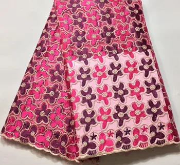 

High Quality Nigerian Lace Fabrics 2020 With Stones African French Net Lace Fabric Embroidered Tulle Mesh Lace Fabric SLM017
