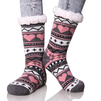 

Women Leg Warmers Solid Socks Winter Warm Sleep Bed Socks Floor Home Fluffy Socks Fuzzy Fleece-lined Warmer Christmas Gift