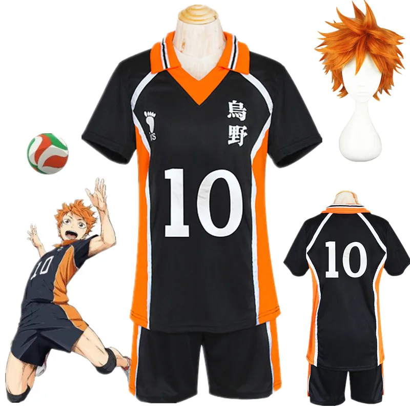 Аниме Haikyuu Shoyo Hinata Karasuno школьный Косплей Костюм No 10 волейбольное Джерси с коротким