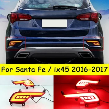 

for Hyundai Santa Fe / Ix45 2016-2017 LED Rear Bumper Reflector Brake Light Fog Light Lamp with Turn Signal