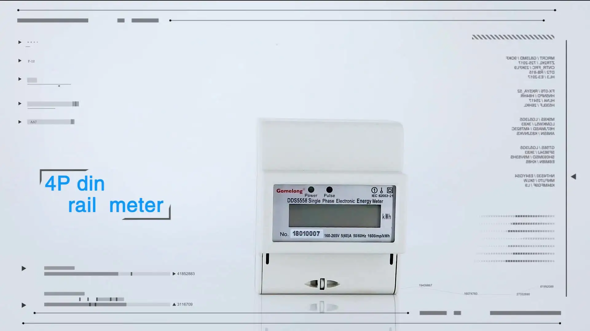 

GOMELONG DDS5558 Single Phase Din rail Remote control Modbus Energy Meter With Relay