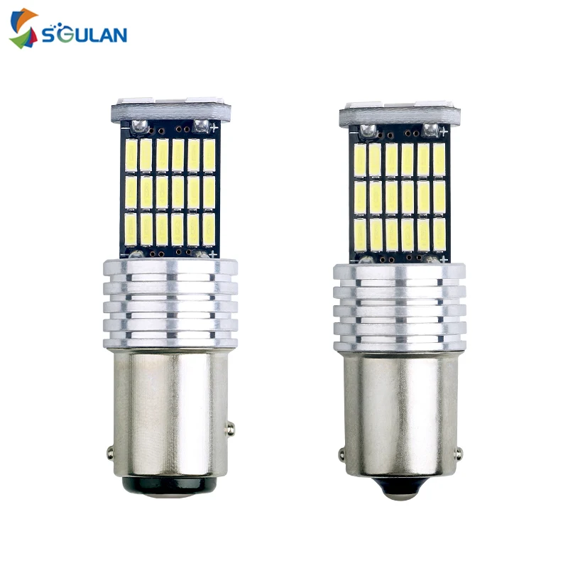 1 шт. светодиодная автомобильная лампа 4014 45smd 1156 ba15s p21w 1157 bay15d py21/5 Вт canbus