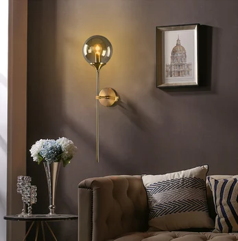 

Modern Glass Wall Lamp Gold Led Wall Light Fixtures for Home Decor Bedroom Bathroom Mirror Lights Nordic Indoor Luminaire E14