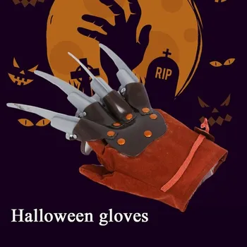 

Creative Halloween Men Freddy Krueger Gloves Wolverine Ghost Claw Fancy Dress Gloves Masquerade Show X-men Cosplay Horror Props