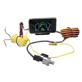 

3 In1 LCD Car Digital Gauge Voltmeter Oil Pressure Water Temp meter M10 Auto Replacement Parts 12V 24V