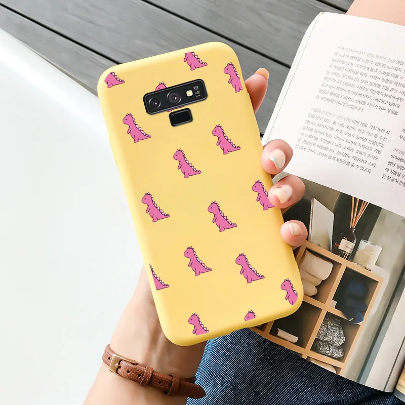 For Samsung Galaxy Note 9 Case Candy Colors Heart Flower Pattern Silicone TPU Cartoon Painted Matte Phone Cover Fundas phone pouch bag Cases & Covers