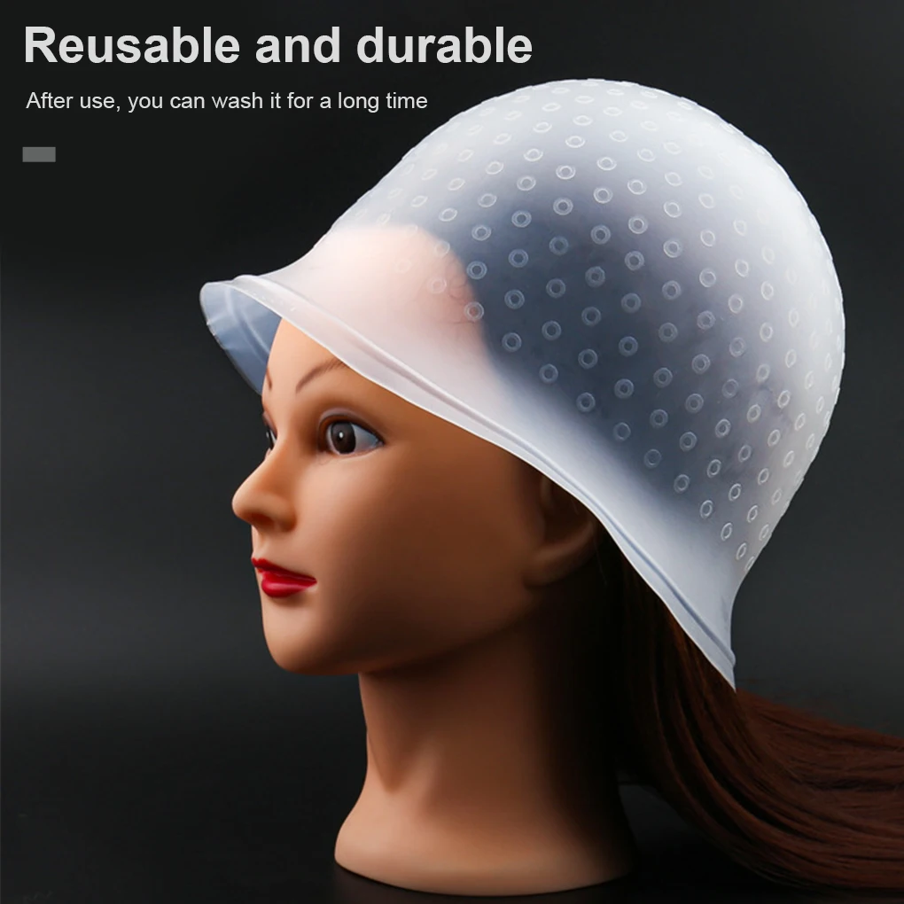 Reusable Hair Colouring Highlighting Dye Cap With Hooks Frosting