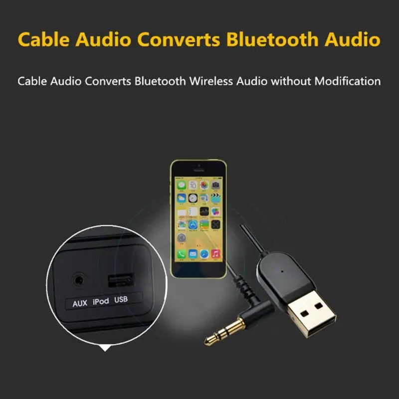 Новый портативный Handsfree USB Bluetooth 5,0 кабель программный ключ автомобильный 3,5 мм разъем Bluetooth приемник аудио линия сжатия 1,2 м навигация