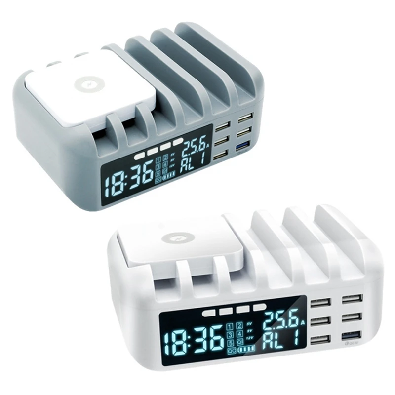 Быстрое зарядное устройство с часами и ЖК-дисплеем 48 Вт | Электроника