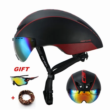 

Pneumatic Cycling Helmets Magnetic Goggles Triathlon Aero Bike Helmet with Lens Racing Road MTB Bicycle Helmet Casco Ciclismo