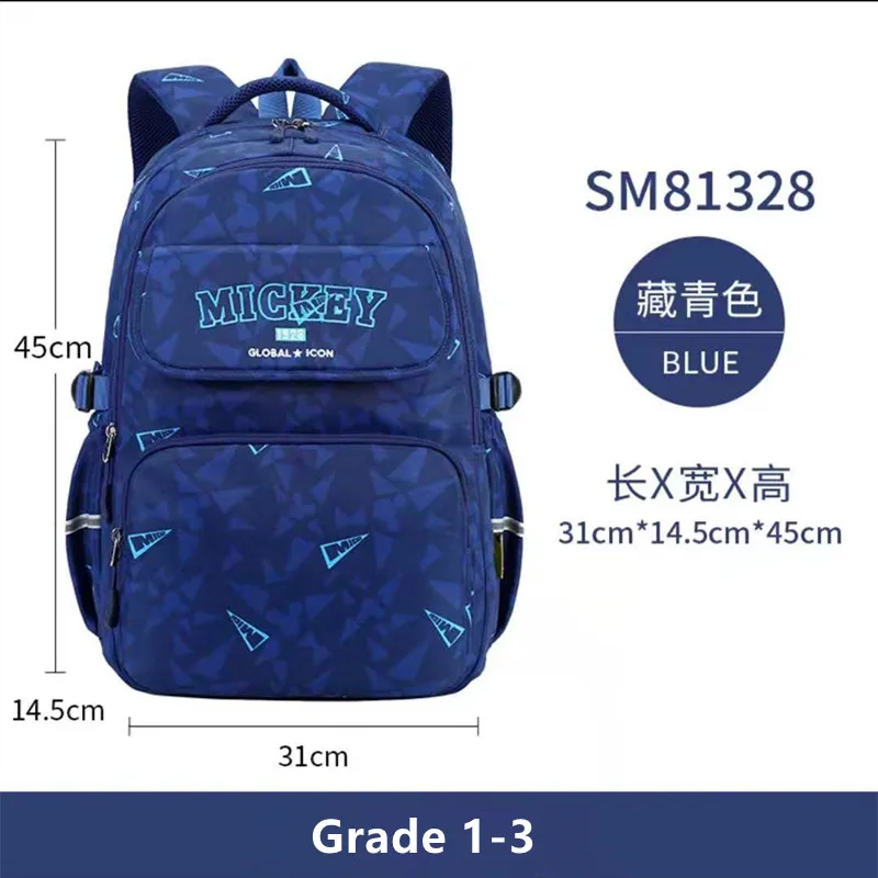 Disney Mickey Minnie School Bags For Boys Girls Primary Student Shoulder Orthopedic Backpack Grade 1-3 Large Capactiy Mochila