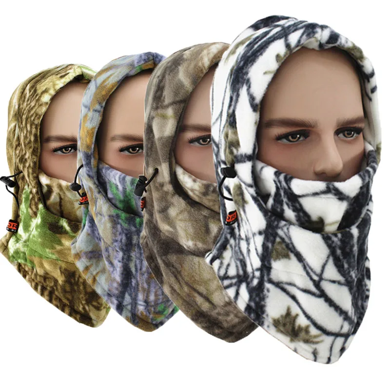 

Winter Balaclava Motorcycle Face Mask Face Shield Fleece Camouflage Cap Balaclava Army Tactical for Riding Ski Hunting