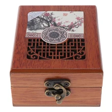 Caja de almacenamiento de madera Retro de la joyería de la vendimia portátil de madera pulsera brazalete collar caja de exhibición soporte de almacenamiento escaparate