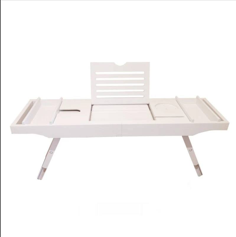 Extendable Bathroom Shelf Bathtub Vanity Tray Bathtub Shower Caddy Storage Bamboo Cabinet Sink Rack Towel Wine Book Holder