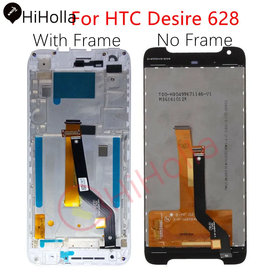 

HiHolla 5.0'' LCD For HTC Desire 628 LCD Display Touch Screen Assembly With Frame For HTC Desire 628 dual sim LCD Screen D628