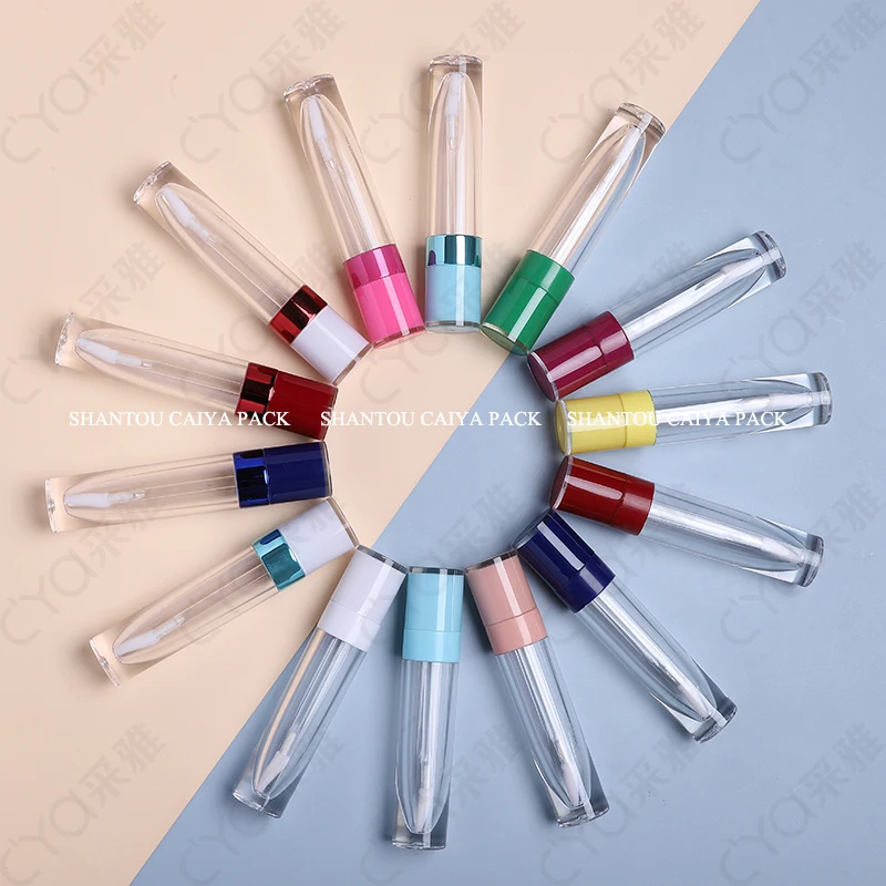 

6pcs 100pcs 8ml red blue pink green yellow round clear Lip Gloss Tubes Empty Lipgloss Tube Cap DIY Lip glaze packing container