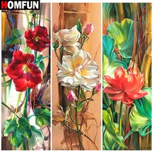 HOMFUN Алмазная картина "Цветочный пейзаж" вышивка крестиком на заказ фото Алмазная вышивка квадратная круглая дрель домашний декор